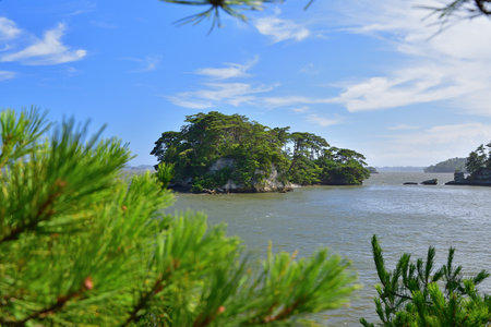 Matsushima, Miyagi Prefecture, Japan. View from Fukuura Island on the Matsushima coast. August 9, 2023.の写真素材