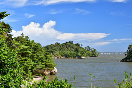 Matsushima, Miyagi Prefecture, Japan. View from Fukuura Island on the Matsushima coast. August 9, 2023.の写真素材