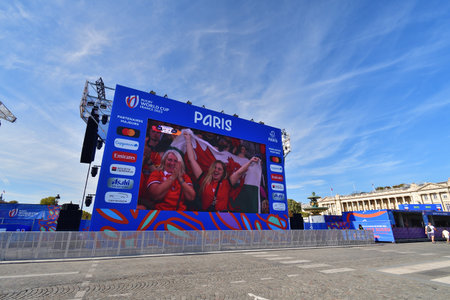 Paris, France. Rugby World Cup 2023. RUGBY VILLAGE installed at Place de la Concorde. October 1,...