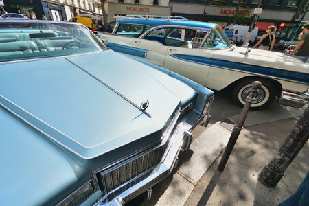 Paris, France. Classic car event held on Avenue des Ternes. July 16, 2023.のeditorial素材