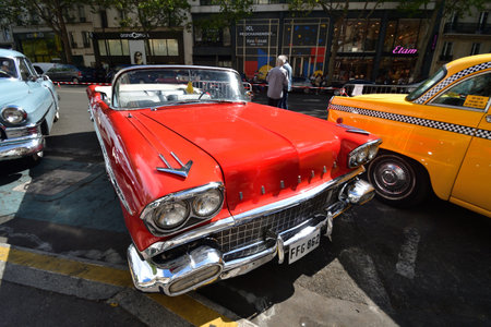 Paris, France. Classic car event held on Avenue des Ternes. July 16, 2023.