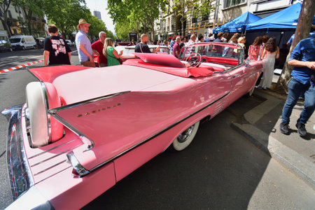 Paris, France. Classic car event held on Avenue des Ternes. July 16, 2023.のeditorial素材