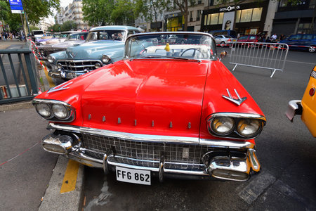 Paris, France. Classic car event held on Avenue des Ternes. July 16, 2023.のeditorial素材