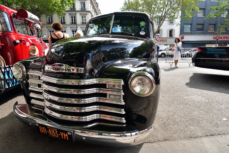 Paris, France. Classic car event held on Avenue des Ternes. July 16, 2023.のeditorial素材