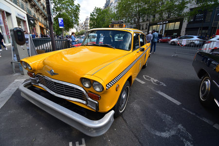 Paris, France. Classic car event held on Avenue des Ternes. July 16, 2023.のeditorial素材