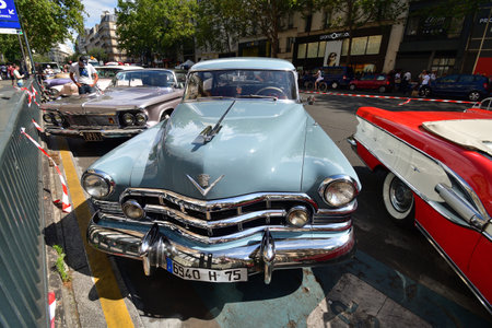 Paris, France. Classic car event held on Avenue des Ternes. July 16, 2023.のeditorial素材