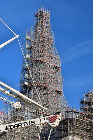 Paris, France. Notre Dame Cathedral's spire has returned. December 17, 2023.