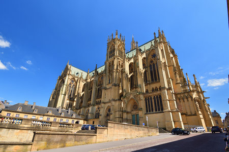 Metz, France. Metz Cathedral (CathÃ©drale Saint-Etienne de Metz). May 9, 2024.のeditorial素材