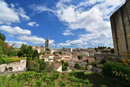 Saint-Emilion, France. A charming medieval town with stunning architecture and a rich history. August 15, 2024.の写真素材