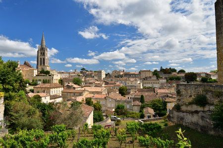 Saint-Emilion, France. A charming medieval town with stunning architecture and a rich history. August 15, 2024.の写真素材