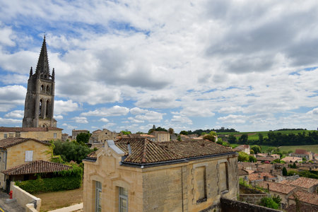 Saint-Emilion, France. A charming medieval town with stunning architecture and a rich history. August 15, 2024.の写真素材