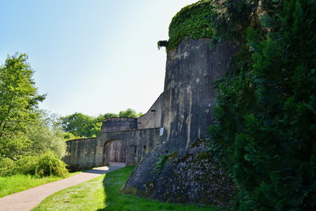 Metz, France. The ramparts of Fort de Bellecroix, the banks of the Moselle and Seille rivers. May 11, 2024.の写真素材