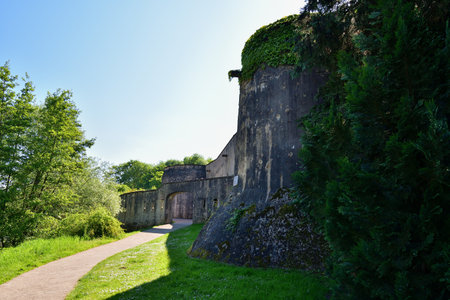 Metz, France. The ramparts of Fort de Bellecroix, the banks of the Moselle and Seille rivers. May 11, 2024.の写真素材