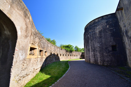 Metz, France. The ramparts of Fort de Bellecroix, the banks of the Moselle and Seille rivers. May 11, 2024.の写真素材