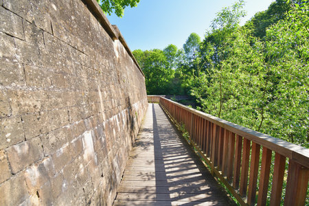 Metz, France. The ramparts of Fort de Bellecroix, the banks of the Moselle and Seille rivers. May 11, 2024.の写真素材