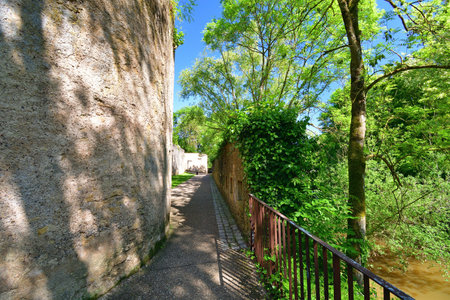 Metz, France. The ramparts of Fort de Bellecroix, the banks of the Moselle and Seille rivers. May 11, 2024.の写真素材
