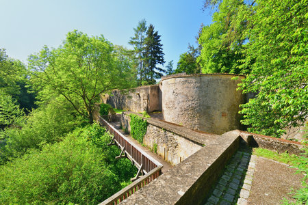 Metz, France. The ramparts of Fort de Bellecroix, the banks of the Moselle and Seille rivers. May 11, 2024.の写真素材