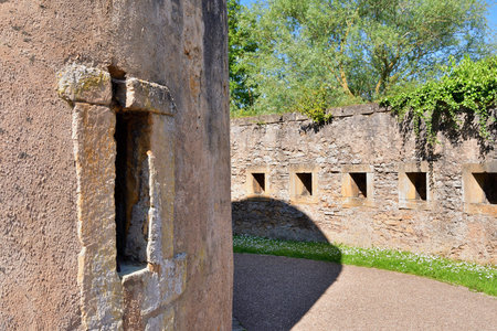 Metz, France. The ramparts of Fort de Bellecroix, the banks of the Moselle and Seille rivers. May 11, 2024.の写真素材