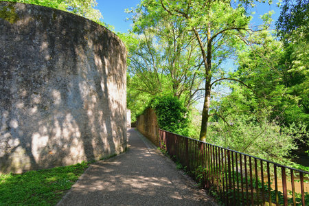 Metz, France. The ramparts of Fort de Bellecroix, the banks of the Moselle and Seille rivers. May 11, 2024.の写真素材