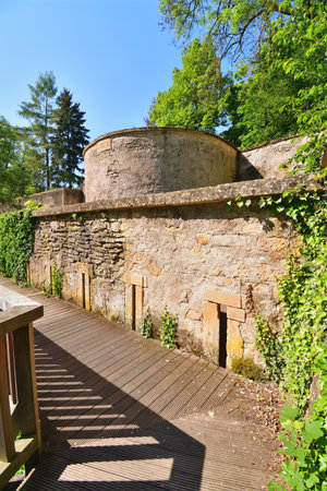 Metz, France. The ramparts of Fort de Bellecroix, the banks of the Moselle and Seille rivers. May 11, 2024.の写真素材