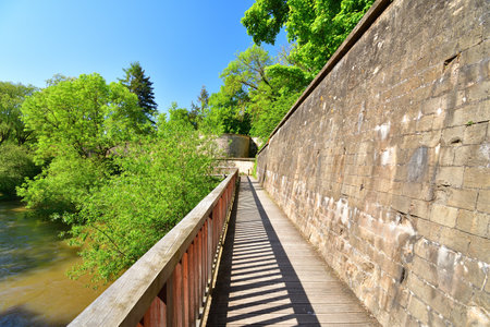Metz, France. The ramparts of Fort de Bellecroix, the banks of the Moselle and Seille rivers. May 11, 2024.の写真素材