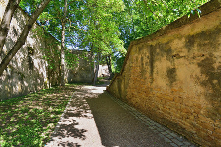 Metz, France. The ramparts of Fort de Bellecroix, the banks of the Moselle and Seille rivers. May 11, 2024.の写真素材