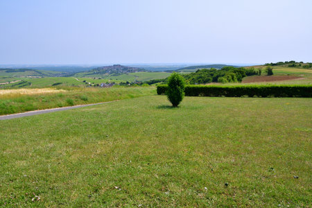 Sancerre Village on a Hill in France, Viewed from Afar â June 9, 2025の写真素材