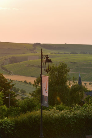 Sancerre, France. Vineyards at Sunset Viewed from a Hilltop. June 8, 2025.の写真素材