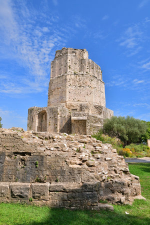 Tour Magne, Ancient Roman Tower in NÃ®mes â France, 14 August 2025の写真素材