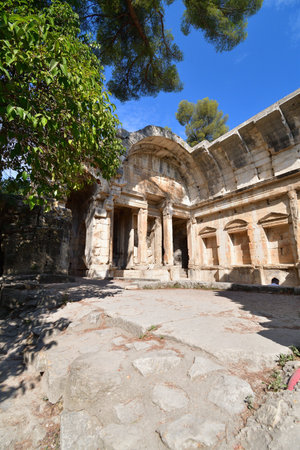 Ancient Roman Ruins of the Temple of Diana (Le Temple de Diane) in NÃ®mes, France â August 14, 2025の写真素材