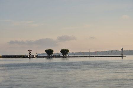 Early Morning at Lake Geneva (Lac Léman), Switzerland, August 15, 2022の写真素材