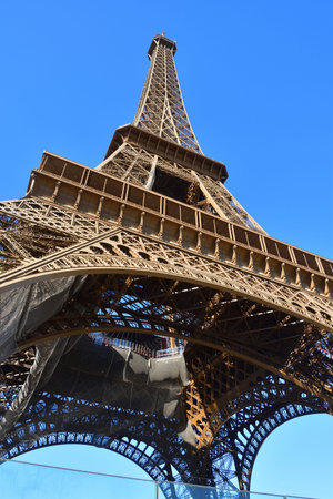 Eiffel Tower seen from Champ de Mars in Paris, France, March 2, 2026