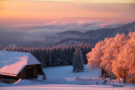 Winter Sundownの写真素材