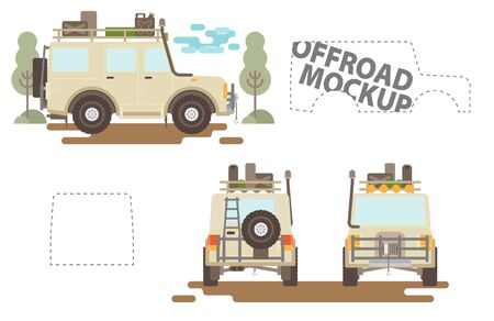 Offroad mockup vehicle from all sidesのイラスト素材
