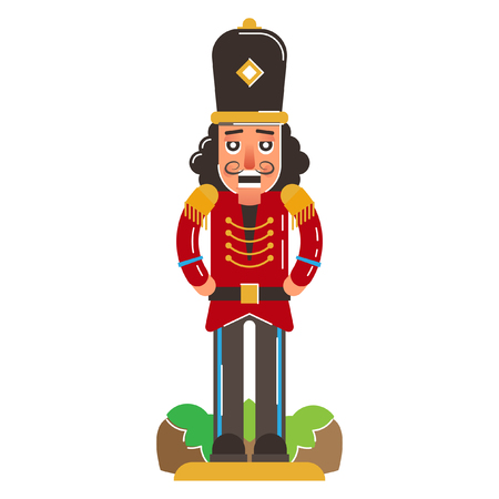 Nutcracker wood carvings of a soldier figure from 15th century. Good luck symbol.のイラスト素材