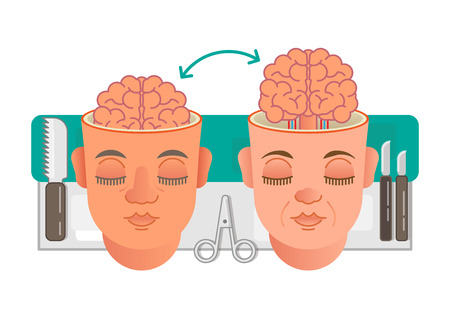 Brain transplantation conceptのイラスト素材