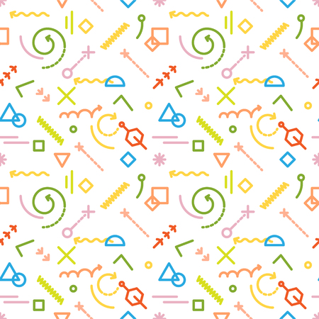 Seamless colorful geometrical abstract line style vector pattern.のイラスト素材