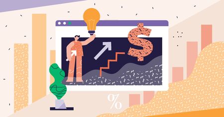 Business ideas modern abstract concept vector illustration. Creative work person. Symbolic...