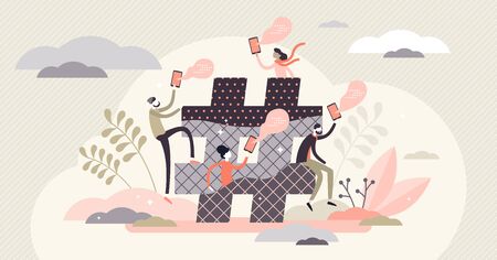 Hashtag vector illustration. Keyword and tag sign for theme marking.のイラスト素材