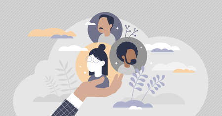 Help service symbol as holding hand with various social groups vector illustration.のイラスト素材