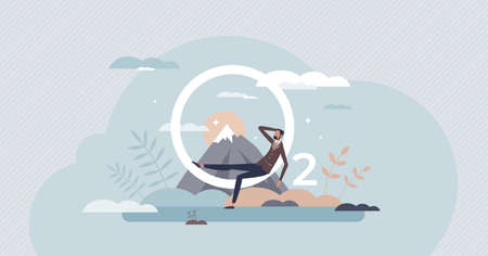 Clean air act to reduce pollution and protect ozone layer tiny person conceptのイラスト素材