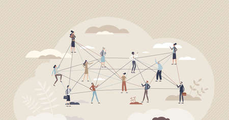 Open communication and employees thoughts sharing tiny person conceptのイラスト素材
