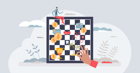 Negotiate salary and ask boss for more money or benefits tiny person concept. Bonus negotiation with company leader for better motivation, financial earnings and manager payment vector illustration.のイラスト素材