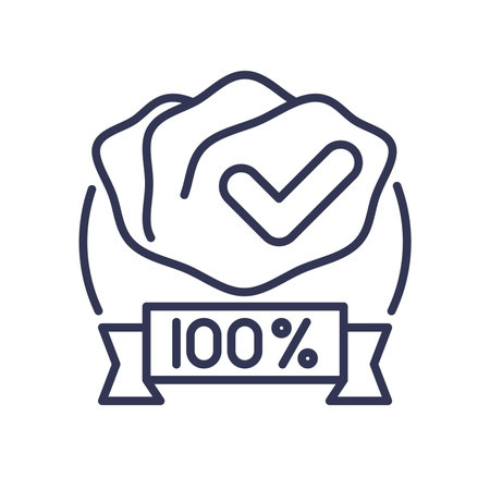 Checked organic fruits symbol and ribbonのイラスト素材