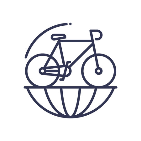 Bicycle over globe, eco transportationのイラスト素材