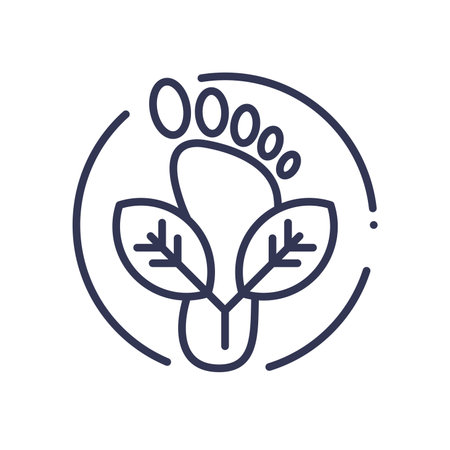 Carbon Footprint with plant iconのイラスト素材