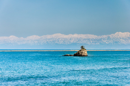 Japan Alps view from Himi cityの写真素材