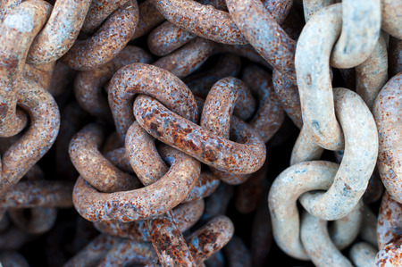 Rusty chain close up with high details
