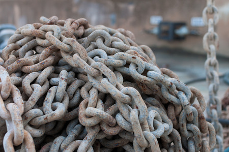 Rusty chain close up with high details