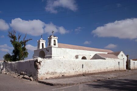 Wuestenkirche in the oasis Chiu Chiu, Atacama, Chileのeditorial素材
